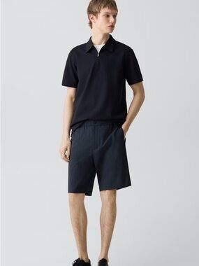 Theory Men's Curtis Elastic-Waist Drawstring Eco crunch linen blend Shorts NWT